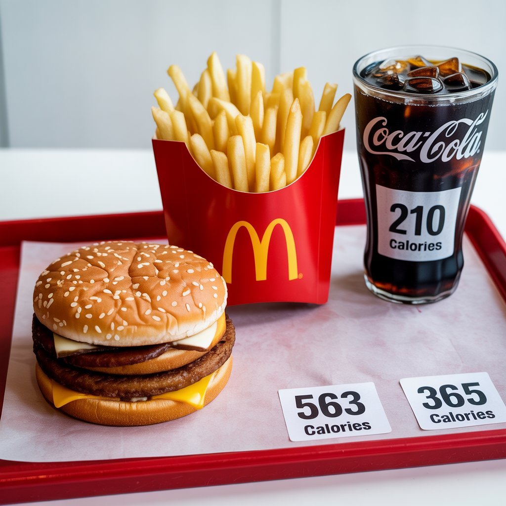 McDonald’s menu nutrition chart for popular items