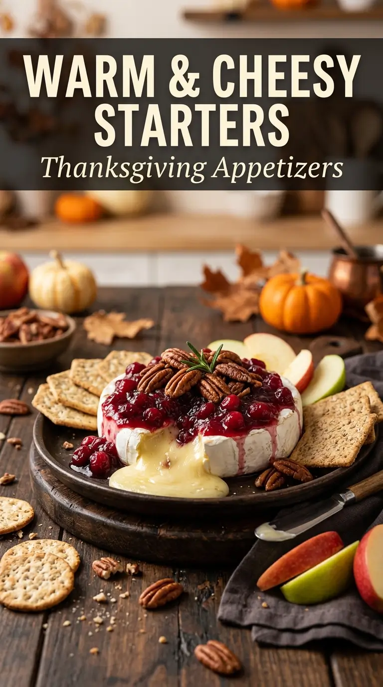 baked brie with cranberry and pecans thanksgiving appetizer
